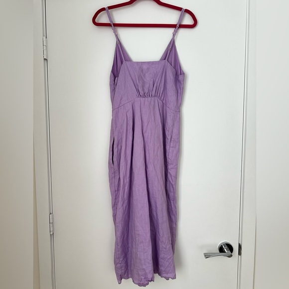 Reiss Esme Linen Side Tie Midi Dress in Lilac - Picture 15 of 16